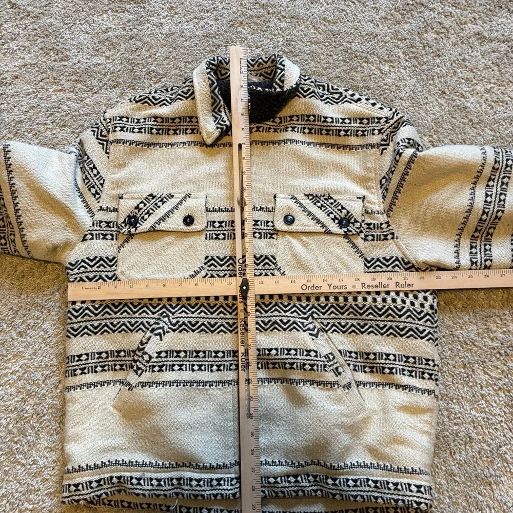 Vintage 90s Western Style Full Zip Jacket Mens Medium Blanket Lined‎ Wool Blend